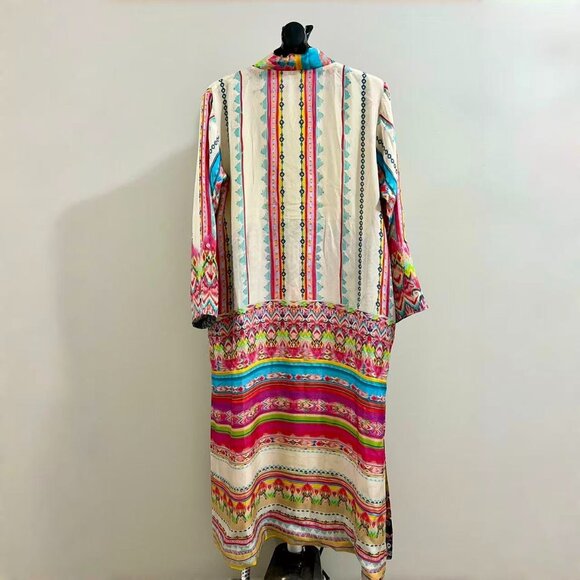 $880 NWOT Johnny Was Long Reversible Silk Embroidered Bohemia Kimono Size S - Picture 15 of 16